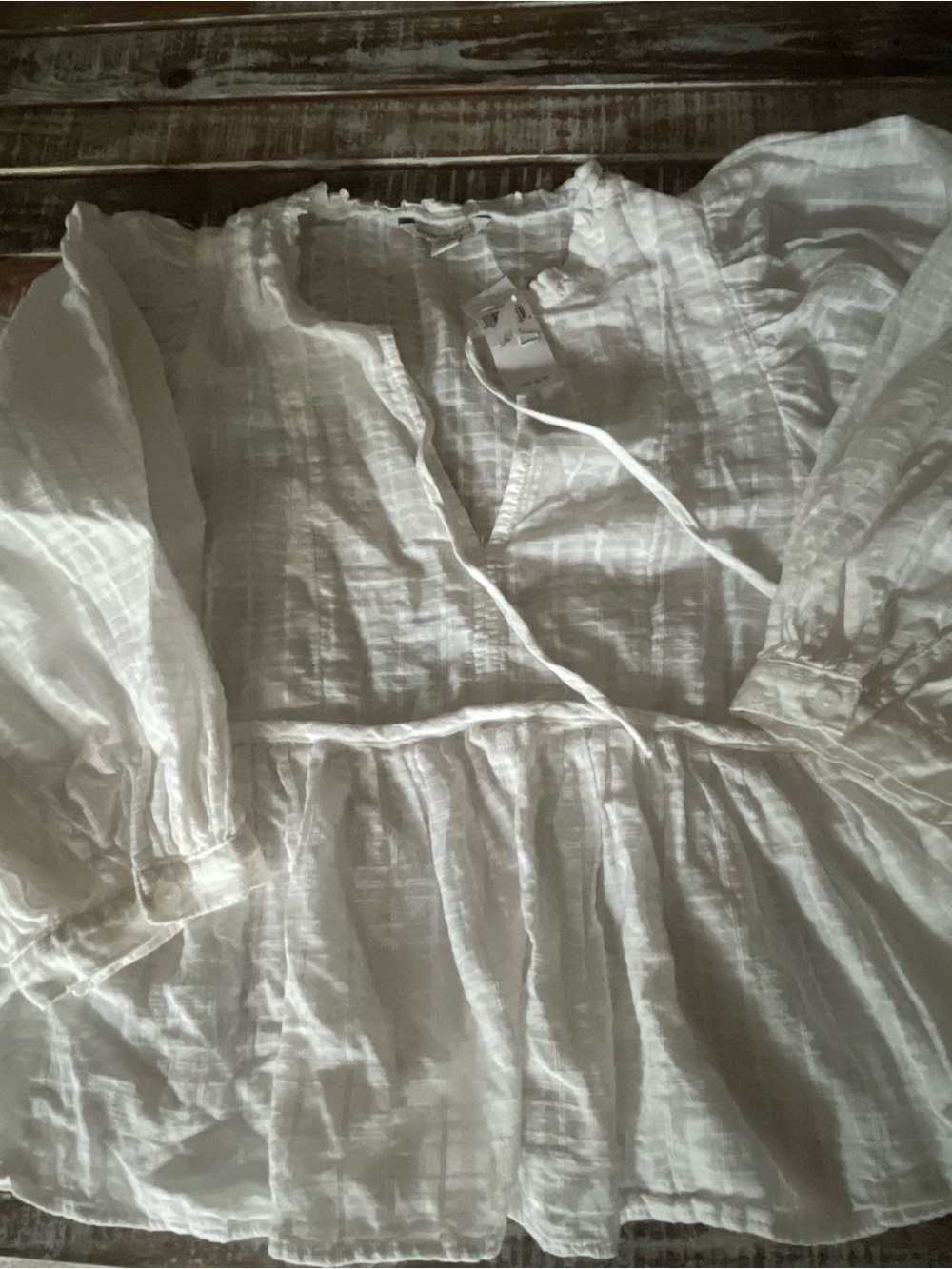 American Eagle Outfitters White Gauze Peasant Dress for Women